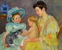 Children Playing with a Cat, 1908 Painting by Mary Cassatt - Fine Art ...