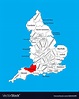 Map of Somerset in South West England, United Kingdom with regions ...