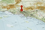 Los angeles on the map stock photo. Image of symbol, notice - 27495412