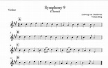 Symphony 9 (Nona Sinfonia) Beethoven Partitura Violino ⋆ Violino