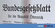 Seit 1920: Bundes-Verfassungsgesetz ist 100 Jahre alt - news.ORF.at