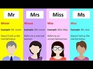Titles: Mr, Mrs, Miss & Ms | Learn the difference - YouTube