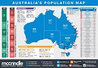Australian population map showing states and major cities | Map ...