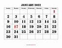 Free Monthly Calendar Template 2022 Printable - Printable Calendar ...