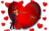 I Love You Loving Couple Red Heart Desktop Hd Wallpaper For Mobile ...