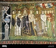 Empress Theodora I (500-548) with a court of ladies. Mosaic. 6th ...