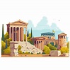Atenas Clipart Ilustración De La Arquitectura Antigua De La Antigua ...