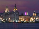 Wallpaper Liverpool, England, pier, river, lights, city night 1920x1440 ...