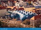 The Top of the Kunsthaus Art Museum in Graz Austria Stands in Contrast ...