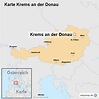 Karte Krems an der Donau von ortslagekarte-oesterreich - Landkarte für ...