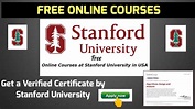 Stanford University Free Online Courses | Professional Verified Online ...