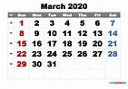 Free Printable March 2020 Calendar Word, PDF, Image