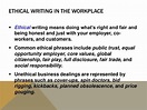 Ethical Writing in the Workplace