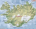 Mapa geográfico de Islandia y geografía de Islandia