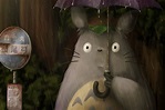 Totoro con un paraguas bajo una lluvia (Mi Vecino Totoro) (76750)