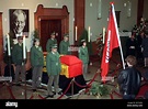 The coffin containing the body of Willy Brandt at the town hall of ...