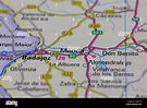 Mérida España aparece en un mapa de carreteras o mapa geográfico ...