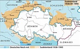 German map of Sudetenland as a region of the 3rd Reich during WWII ...
