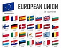 bandera de la unión europea. eu y membresía. Fondo del mapa de Europa ...