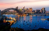 Sydney City New South Wales Australia Panorama Of The Port And Bridge ...