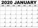 January 2020 Printable Calendar - Printable Word Searches