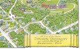 DENISON University Map GRANVILLE OHIO Vintage Wall Art Campus - Etsy UK