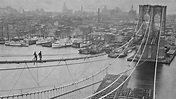 The Brooklyn Bridge under construction in 1883 New York (© World ...