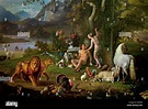 Adam und Eva im Garten Eden Paradies von Wenzel Peter [österreichische ...