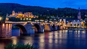 Old Bridge in Heidelberg at dusk wallpaper - backiee