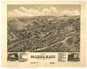 Palmer, Massachusetts 1879 Bird's Eye View - Old Map Reprint - OLD MAPS