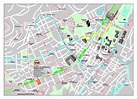 Detailed street map of central part of Stuttgart city | Stuttgart ...