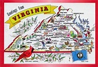 Large tourist illustrated map of the state of Virginia | Vidiani.com ...