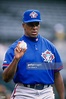 Pitcher Juan Guzman of the Toronto Blue Jays in action during a game ...