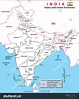 India Map Political Map India Black Stock-vektor (royaltyfri) 1739466341