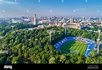 Aerial view of Valeriy Lobanovskyi Dynamo Stadium in Kiev, Ukraine ...