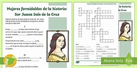 Crucigrama: Versos de Sor Juana Inés de la Cruz - Twinkl