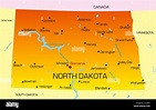 Vector color map of North Dakota state. Usa Stock Photo - Alamy