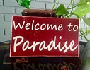 10x6 Welcome to Paradise Custom Wood Sign Tropical Beach | Etsy