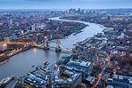 4K, England, London, city, River Thames, ferris wheel, river, London ...