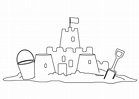 Dibujos de Castillo de Arena en la Playa para Colorear para Colorear ...