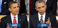 10 Presidentes dos Estados Unidos antes e depois do mandato. A ...