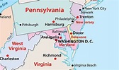 Mapa de Maryland - EUA Destinos