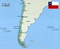 Large map of Chile with major cities | Chile | South America | Mapsland ...