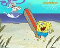 Surfing Spongebob And Sandy