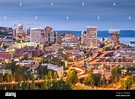 Tacoma, Washington, USA skyline at night Stock Photo - Alamy