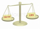 Wahrheit und Lüge auf Gerechtigkeit Skalen Darstellung | Stock Bild ...
