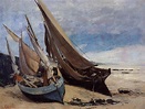 Fishing Boats on the Deauville Beach, 1866 - Gustave Courbet - WikiArt.org