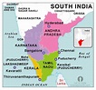 South India map with states - South states of India map (Southern Asia ...
