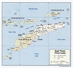 Large detailed political map of East Timor with roads and major cities ...