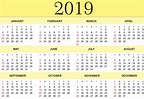 Free Yearly Calendar 2019 - Printable Blank Templates - Calendar Office - 2020 Calendar Printable